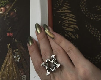Alembic Ring, Sterling Silver Alchemy Jewelry