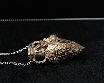 Sea encrusted amphora necklace, vase sculpture pendant, ancient greek inspired jewelry, ancient rome art, barnacle charm, archaeology gift