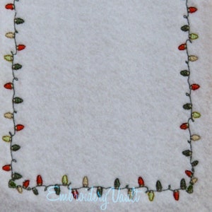 Christmas lights frame embroidery design, border, multiple formats
