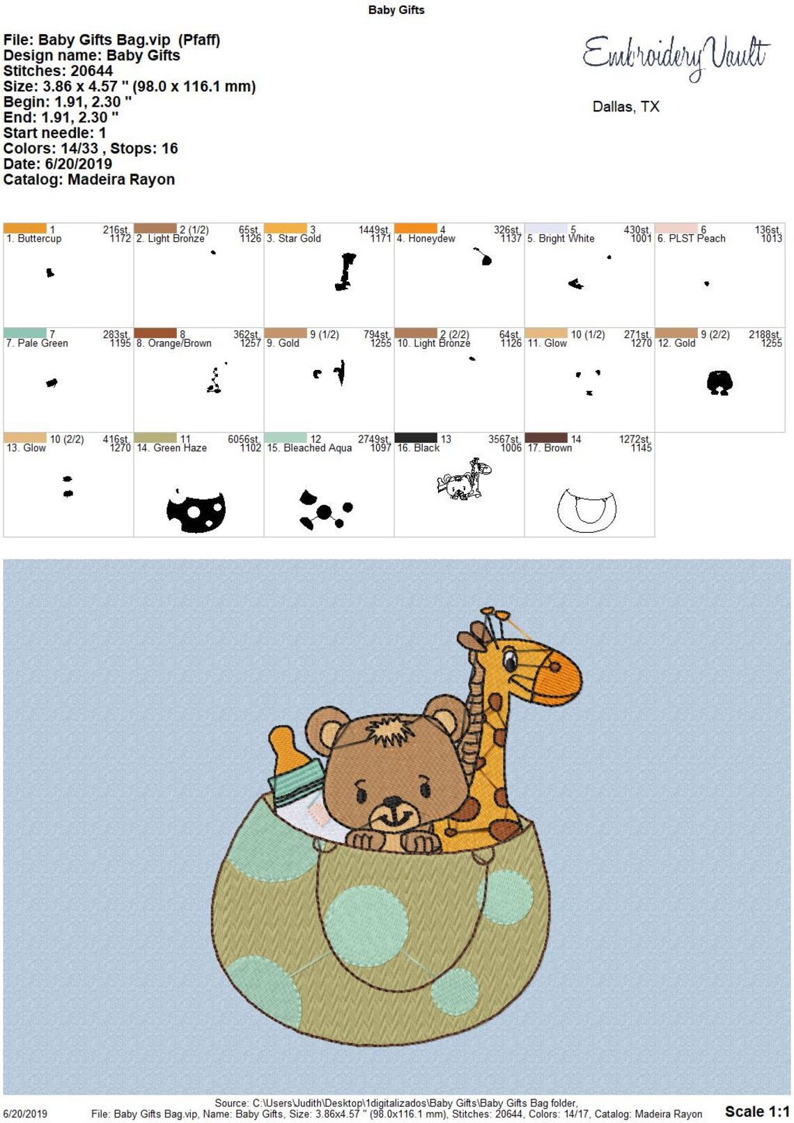 Baby Animals Gift Bag Embroidery Design Multiple Formats Etsy