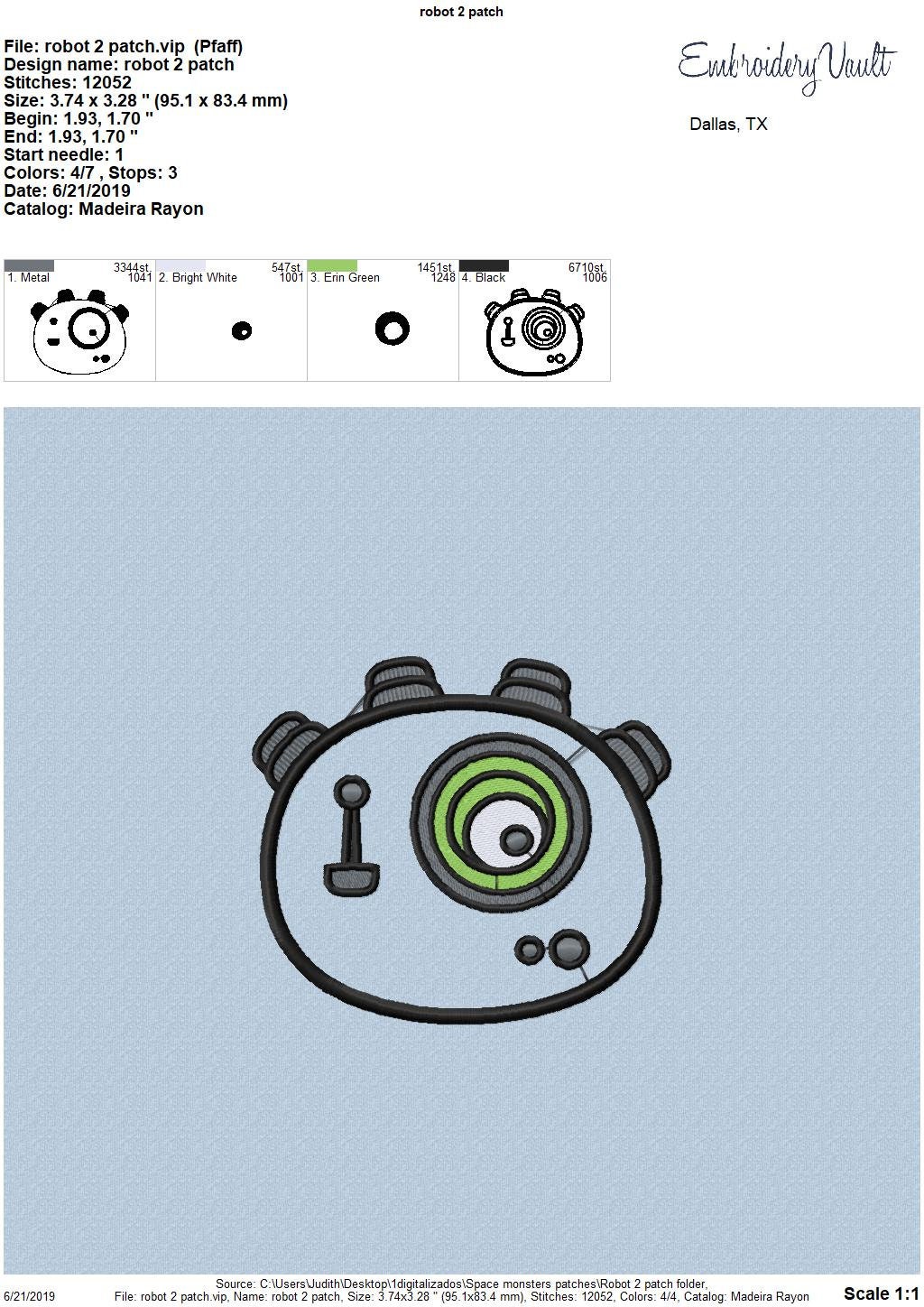 Alien Robot Patch 2 Embroidery Design, Multiple Formats - Etsy