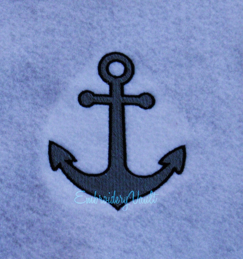 Nautical Anchor embroidery design, multiple formats image 1
