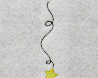 Hanging Star Embroidery Design, multiple formats, baby