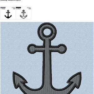 Nautical Anchor embroidery design, multiple formats image 2