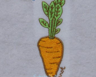Root Vegetable, Carrot Embroidery Design, Multiple Formats, kitchen