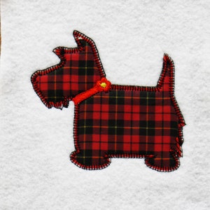 Scottie Dog Girl Patch 2 Embroidery Design, multiple Formats