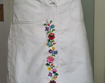 Modern and Traditional Skirts/Capris/Jeans - with Hungarian fabric all with Hungarian Folk Art motifs