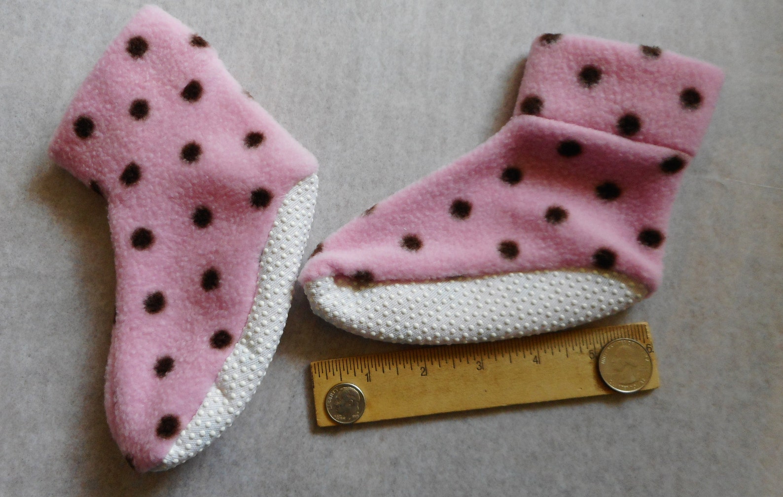 Fleece Slippers with Gripper Soles Child's Shoe Size 68 Etsy