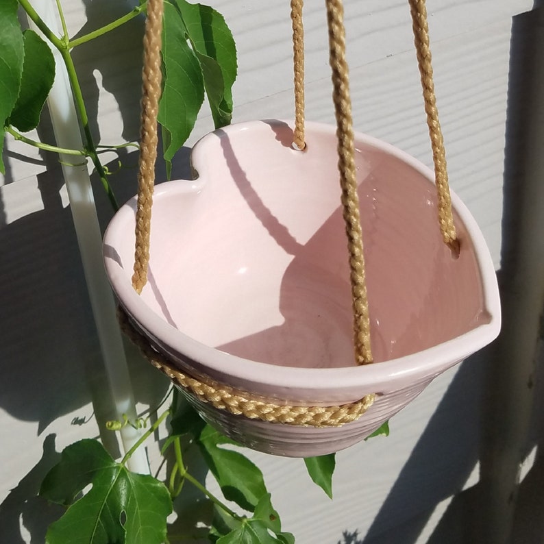 Hanging Heart Planter Bird Feeder No Drainage Hole Etsy