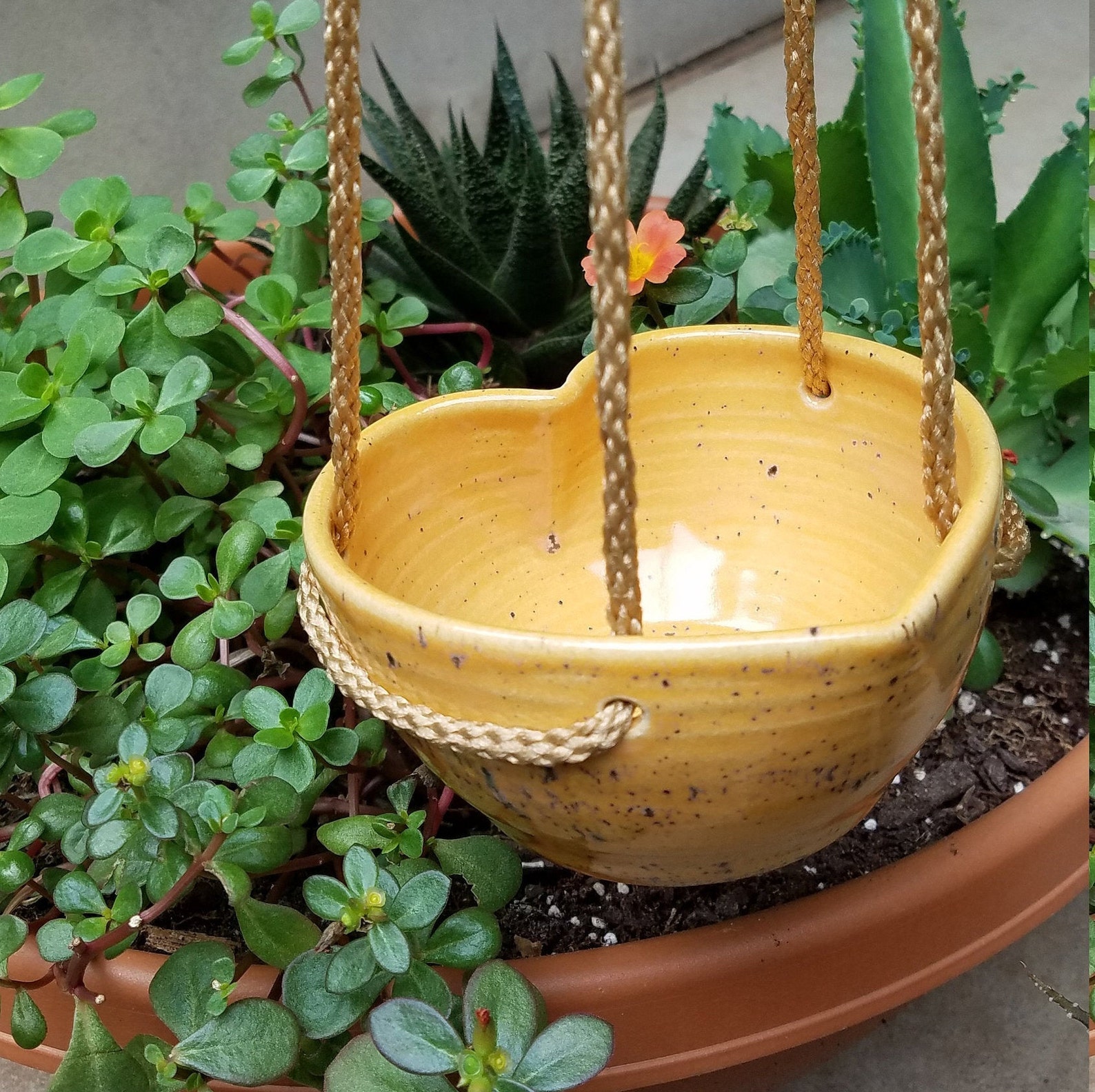 Hanging Heart Planter Bird Feeder No Drainage Hole Etsy