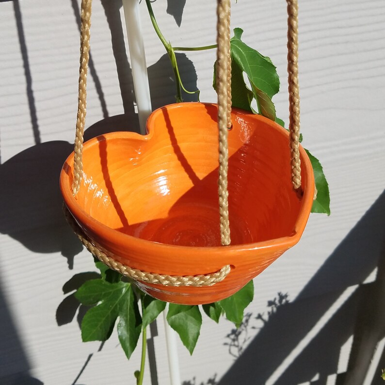 Hanging Heart Planter Bird Feeder No Drainage Hole Etsy