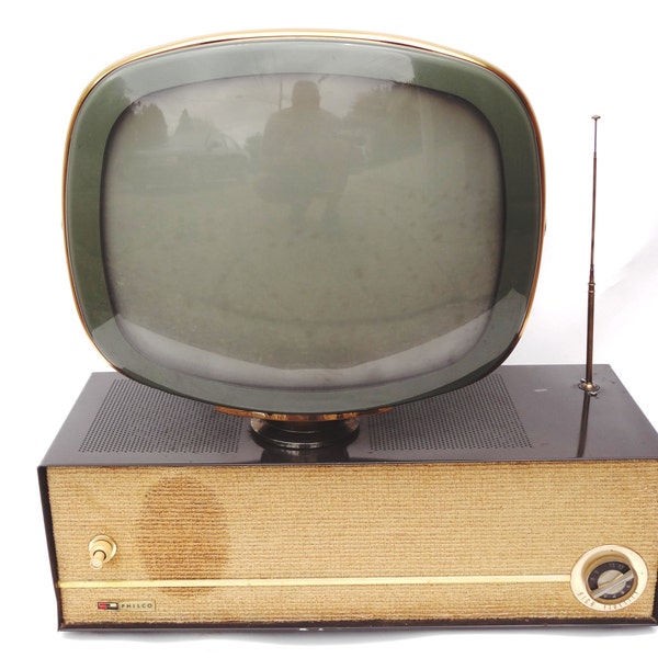 Original Philco Predicta 1950s swivel screen vintage television set.   The iconic mid century TV