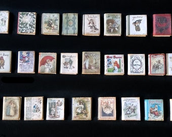 Vintage Miniature Christmas Books - 1/12