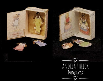 Miniature Paper Doll Wardrobe #1 or #2  OOAK