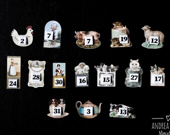 Miniature tear off kitchen calendar