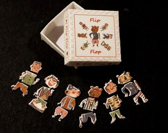 Vintage Miniature Flip Flop Funny Figures Game - 1:12 scale
