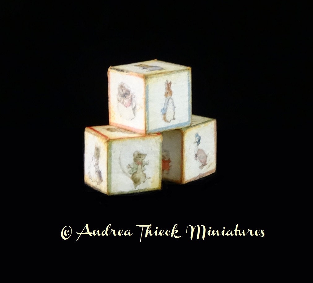 Peter Rabbit Cube Miniature Beatrix Potter Cubes - Peter Rabbit & Friends - Set of 3 - Etsy