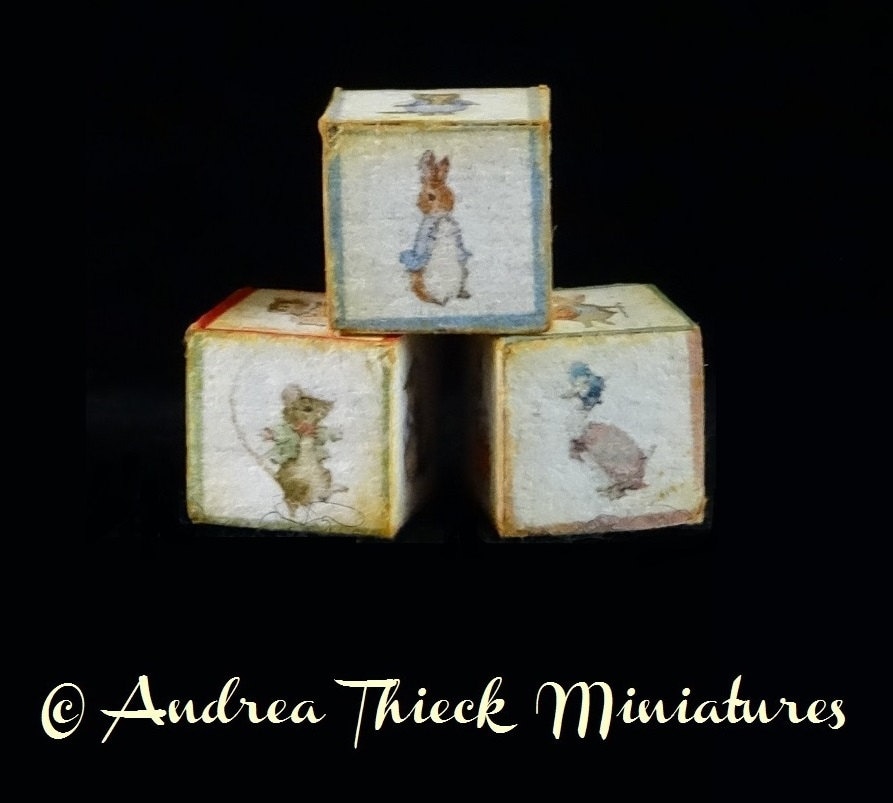 Peter Rabbit Cube Miniature Beatrix Potter Cubes - Peter Rabbit & Friends - Set of 3 - Etsy