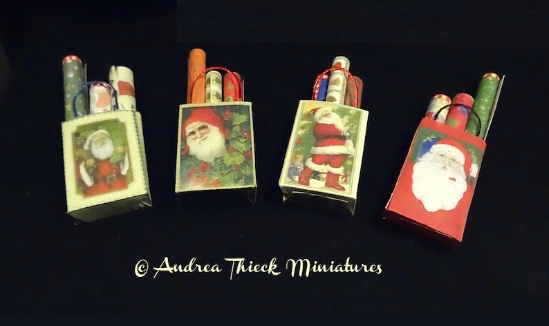Miniatur Weihnachten #01# Maßstab 1:12 Weihnachtsstern mit Geschenkpapier 
