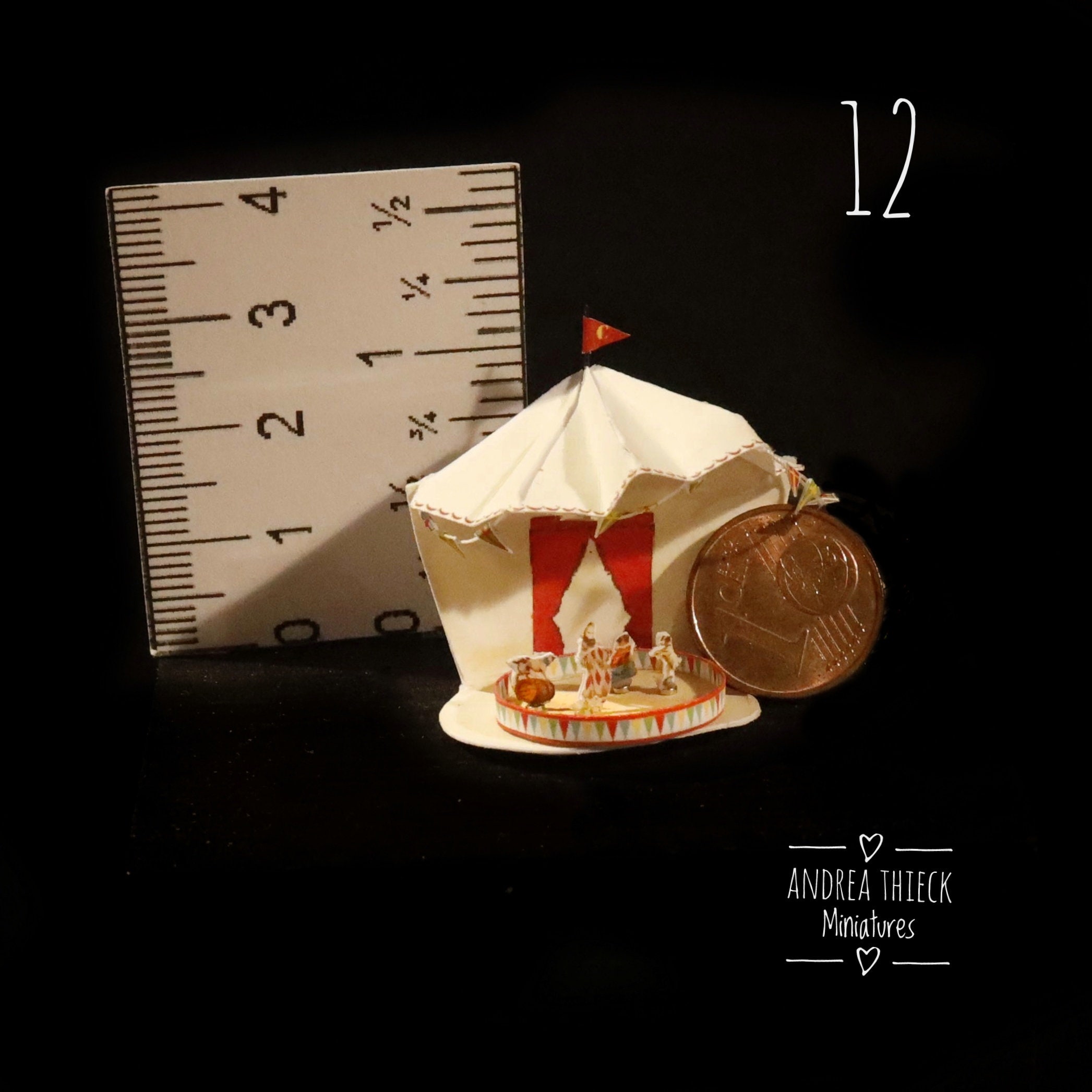 Vintage Circus Toy Tent - Artisan Handmade Miniature 1:12