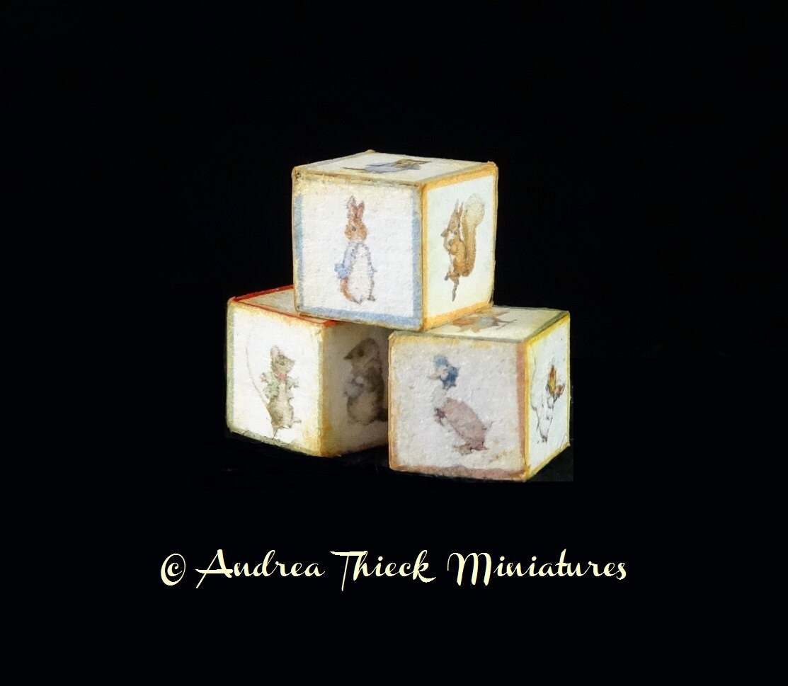 Peter Rabbit Cube Miniature Beatrix Potter Cubes - Peter Rabbit & Friends - Set of 3 - Etsy