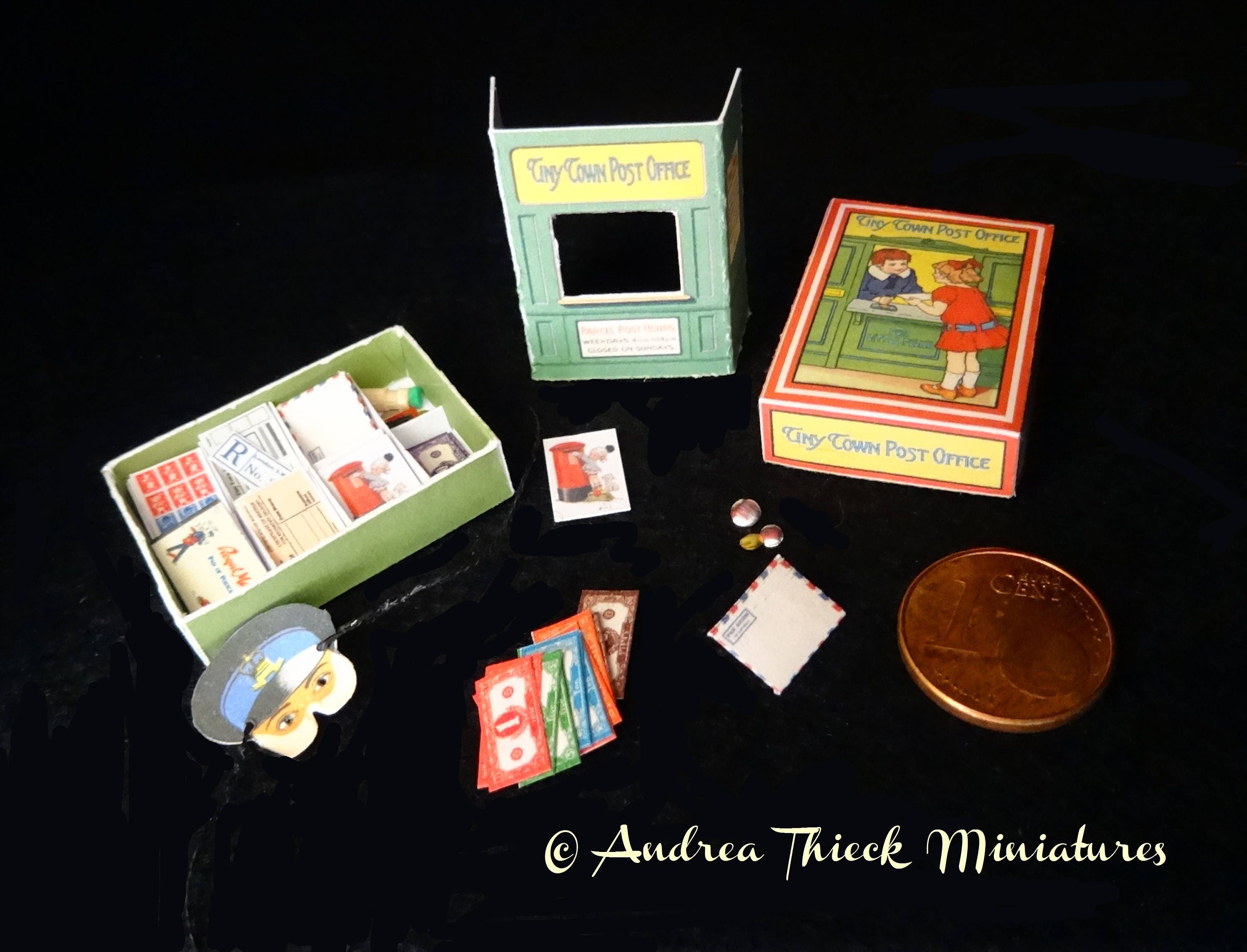 Vintage Miniature Post Office Game 2 Artisan Handmade Miniature 112 Scale Etsy