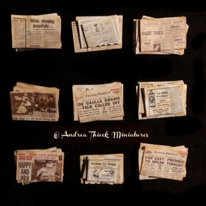 Vintage Miniature Newspapers - 1-12 scale