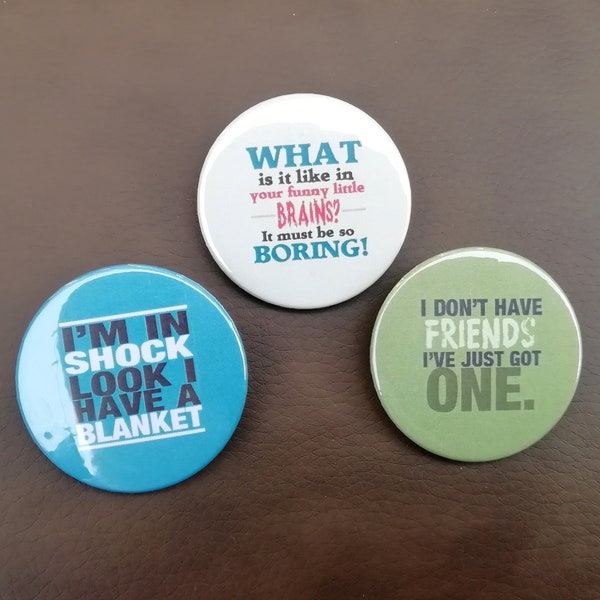 Sherlock Holmes Quote Badge Button Set