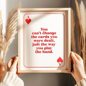Ace-Karte Positive Spruch Typografie Wandkunst, Trendige Wandkunst, Motivations Kunst, Goldfoliendruck, 8,5x11 Zoll