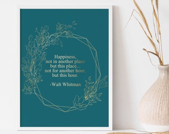 Walt Whitman Quote Print - Leaves of Grass - Literary Art - Foil Print - 8.5x11 inches