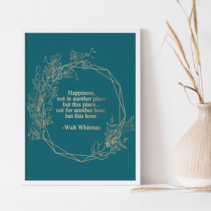 Walt Whitman Quote Print - Leaves of Grass - Literary Art - Foil Print - 8.5x11 inches