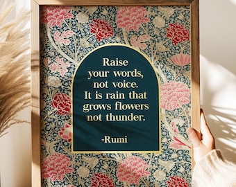 Custom Gold Foil William Morris Print: Personalized Quote Art