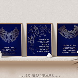 Ruth Bader Ginsburg Quote Print - 3 Piece Wall Art - Lawyer Gift - RBG Gift - Motivational Art - Feminism - 8.5x11 inches