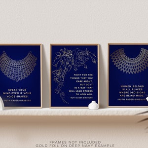 Ruth Bader Ginsburg Quote Print - Set of 3 - Lawyer Gift - RBG Gift - Motivational Art - Feminism - 8.5x11 inches