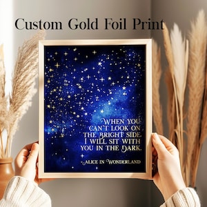Custom Quote Gold Foil Print: Starry Night Wall Art (8.5x11 inches)