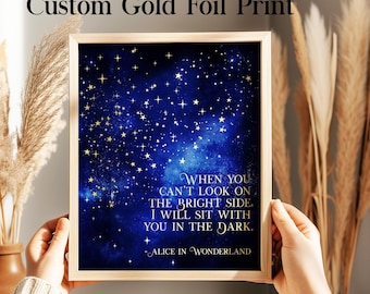 Custom Quote Gold Foil Print: Starry Night Wall Art