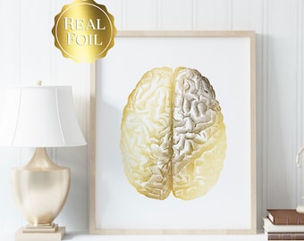 Brain Anatomy Print - Neurosurgeon Gift - Neuroscience - Neurology - Brain Art - Med Student Gift - Brain Decor - Medical Office Decor