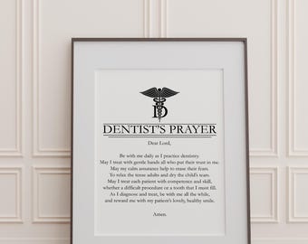 Dentist's Prayer Print: Gift for Dentist Graduate