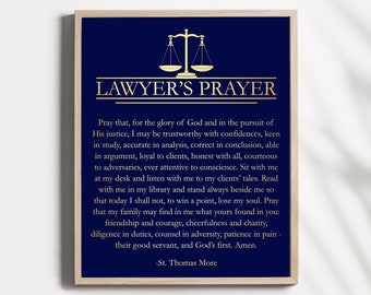 Lawyers Prayer Print - Lawyer Gift - Attorney Gift - Foil Print - 8.5x11 inches