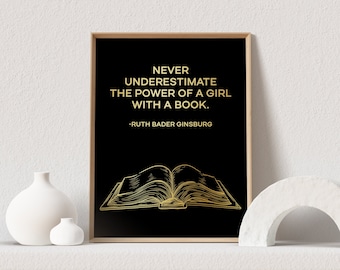 Ruth Bader Ginsburg Quote Foil Print: Feminist Lawyer Gift (8.5x11 inches)