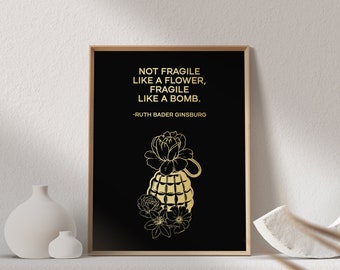 Ruth Bader Ginsburg Quote Foil Art Print: RBG Lawyer Gift (8.5x11 inches)