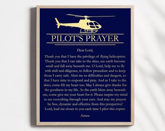 Helicopter Pilot's Prayer Art Print: Metallic Foil Gift (8.5x11 inches)