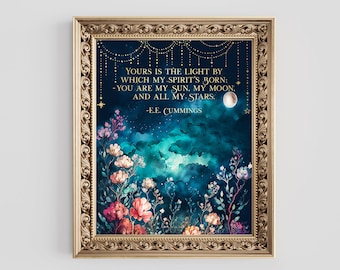 EE Cummings Poem Gold Foil Print: Love Poem Wall Art (8.5x11 inches)