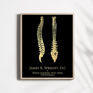 Personalized Chiropractor Gift - Custom Chiropractor Print - Gold Foil Print - 8.5x11 inches