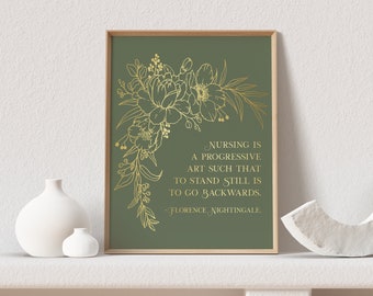 Florence Nightingale Quote - Nursing Gold Foil Print - Nurse Quote Gift - Nurse Graduation Gift - Nurse School Student - 8.5x11 inches