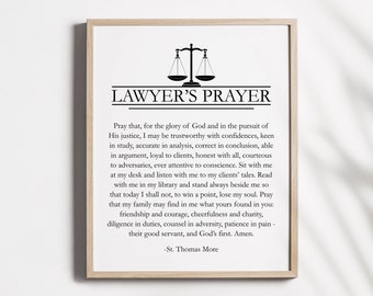 Lawyers Prayer Print - Lawyer Gift - Attorney Gift - Law Graduate Gift