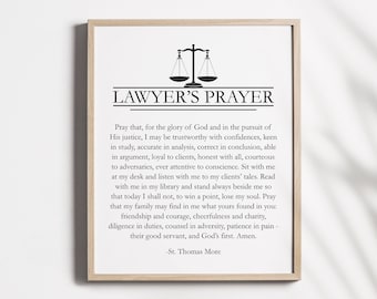 Lawyer's Prayer Art Print – Attorney Gift, Law Graduate