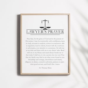 Lawyers Prayer Print - Lawyer Gift - Attorney Gift - Law Graduate Gift