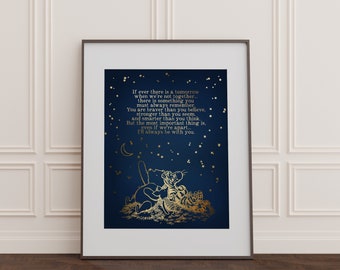 Winnie the Pooh Quote - You Are Braver Than You Believe - Gold Foil Print - 8.5x11 inches