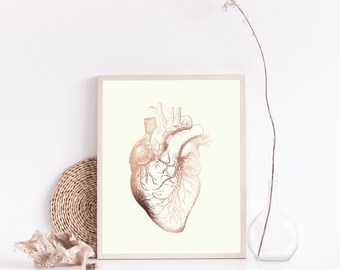 Cardiologist Gift - Cardiology Art - Heart Surgeon Gift - Heart Gold Foil Print
